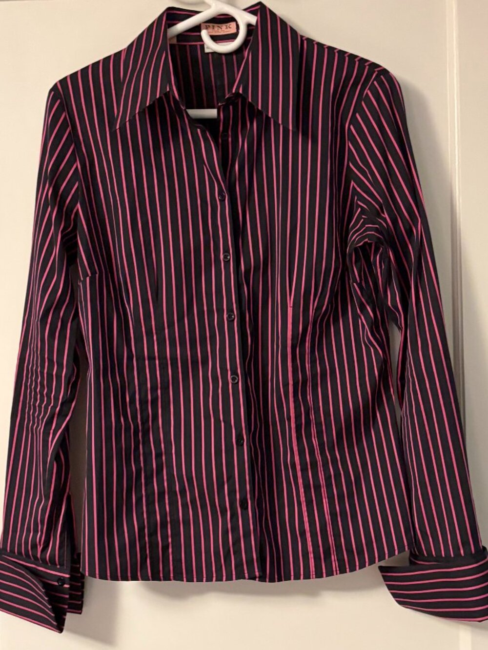 Pink Thomas Pink vertical stripe button up shirt size 10 US office classic